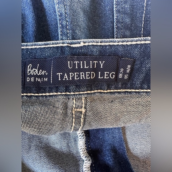 Boden Utility Tapered Leg Cargo Jeans in Blue size 16-18 - Picture 6 of 7
